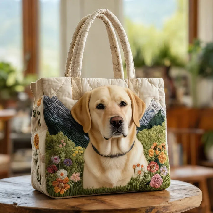Vintage Timeless Labrador Quilted Tote Bag