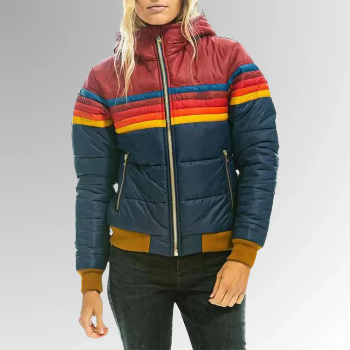 Sierra | Women’s Retro Striped Puffer Jacket