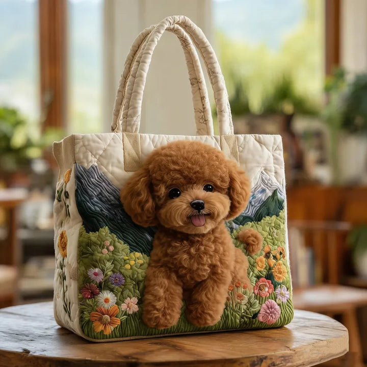 Vintage Timeless Teddy Quilted Tote Bag