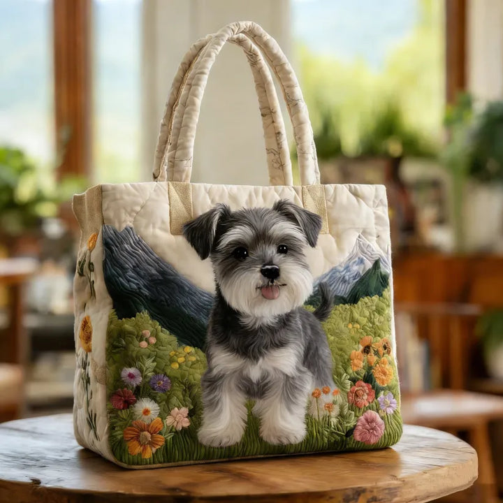 Vintage Timeless Consistent Collie Quilted Tote Bag