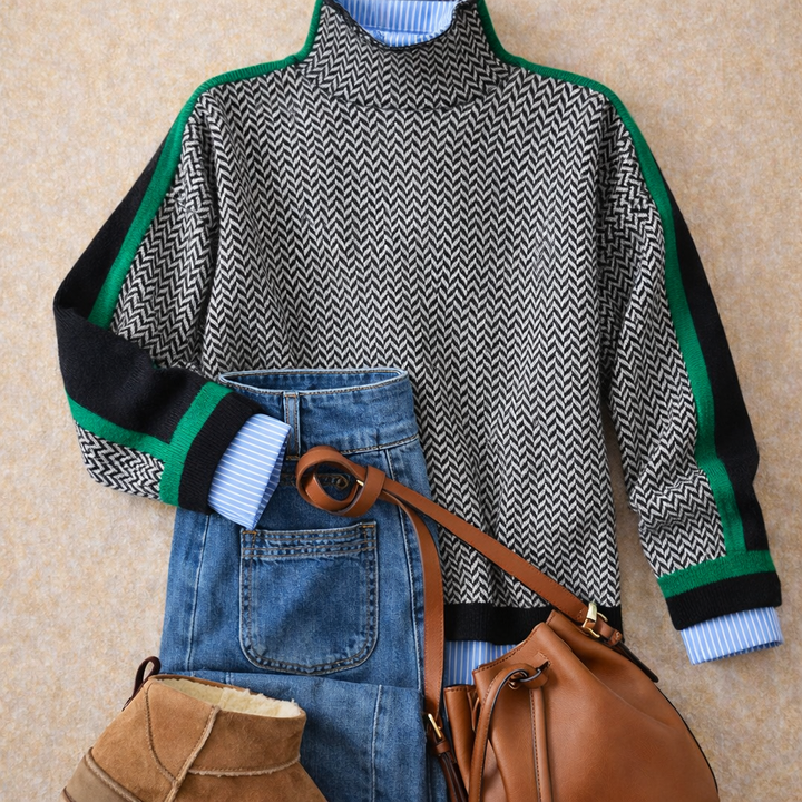 Helena | Contrast Stripe Pullover