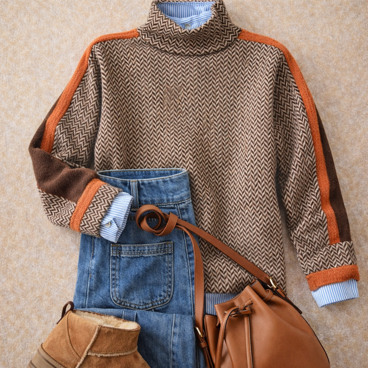 Helena | Contrast Stripe Pullover