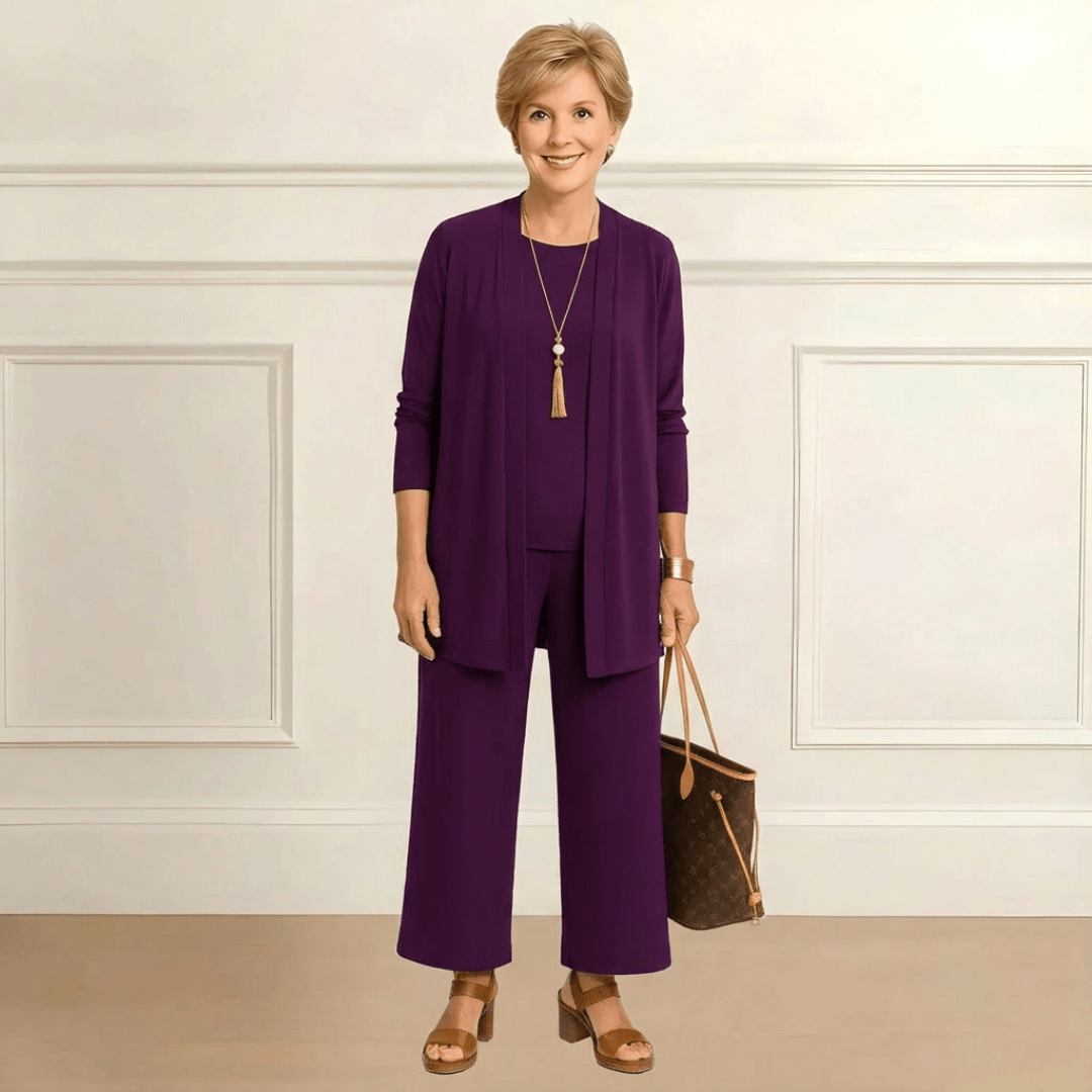 Rosy Cardigan, Top & Pants